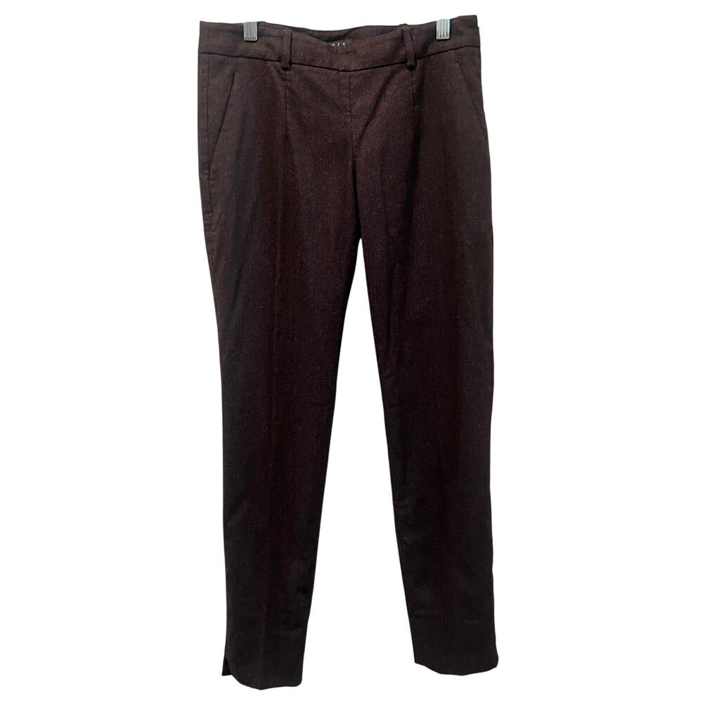 Theory Womens Wool Angora Dress Pants Purple Straight Leg Career 2 professor‎